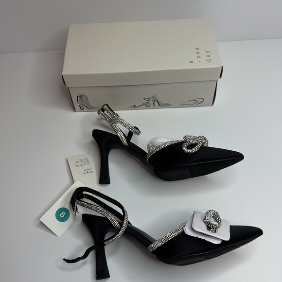 A New Day Black Crystal Slingback Heels - Picture 10 of 12